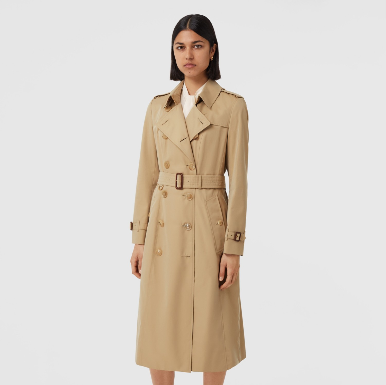 Burberry women's long trench on sale coat