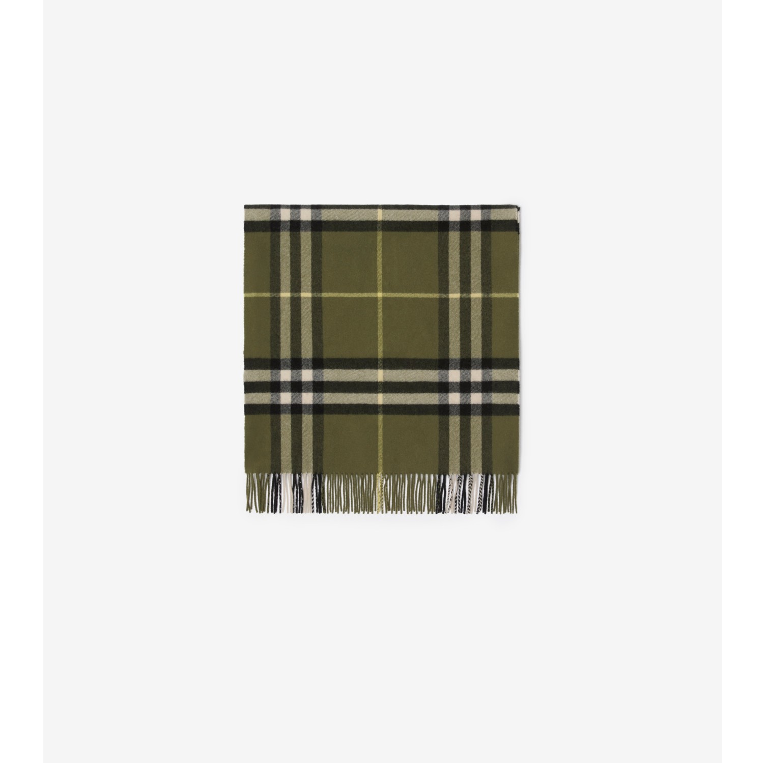 Wide Check Cashmere Scarf