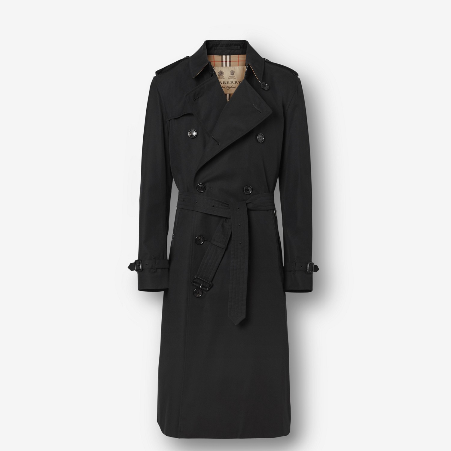 The Long Kensington Heritage Trench Coat in Black - Men | Burberry® Official