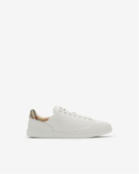 Leather and Check Sneakers​ in colour White / Archive Beige