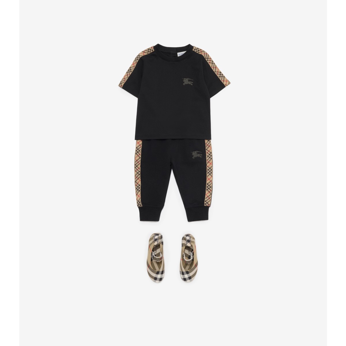  Check Trim Cotton T-shirt