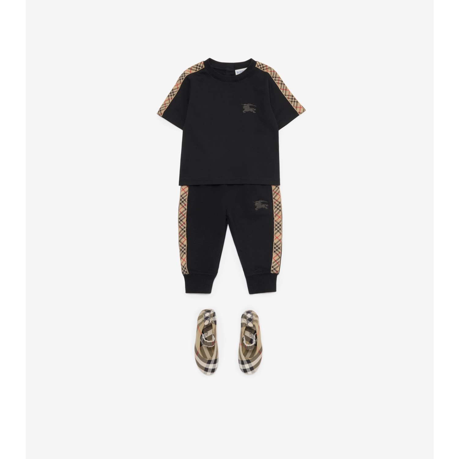 Check Trim Cotton T-shirt