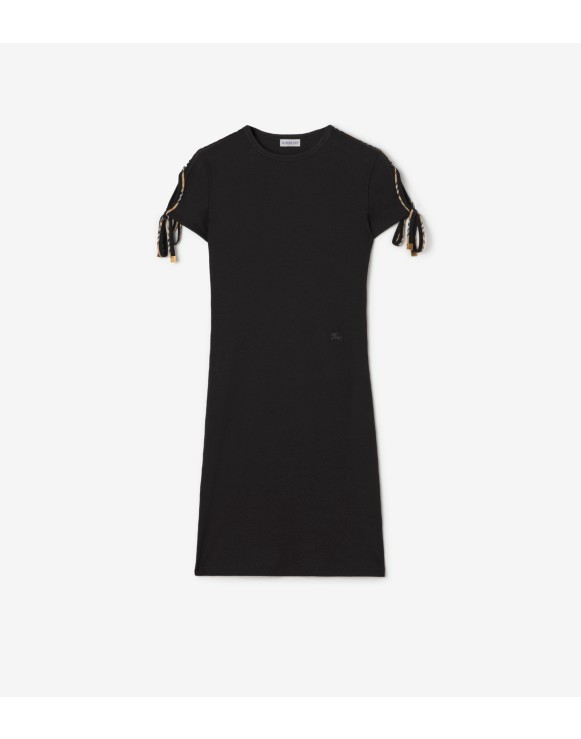 Check Trim Cotton Dress
