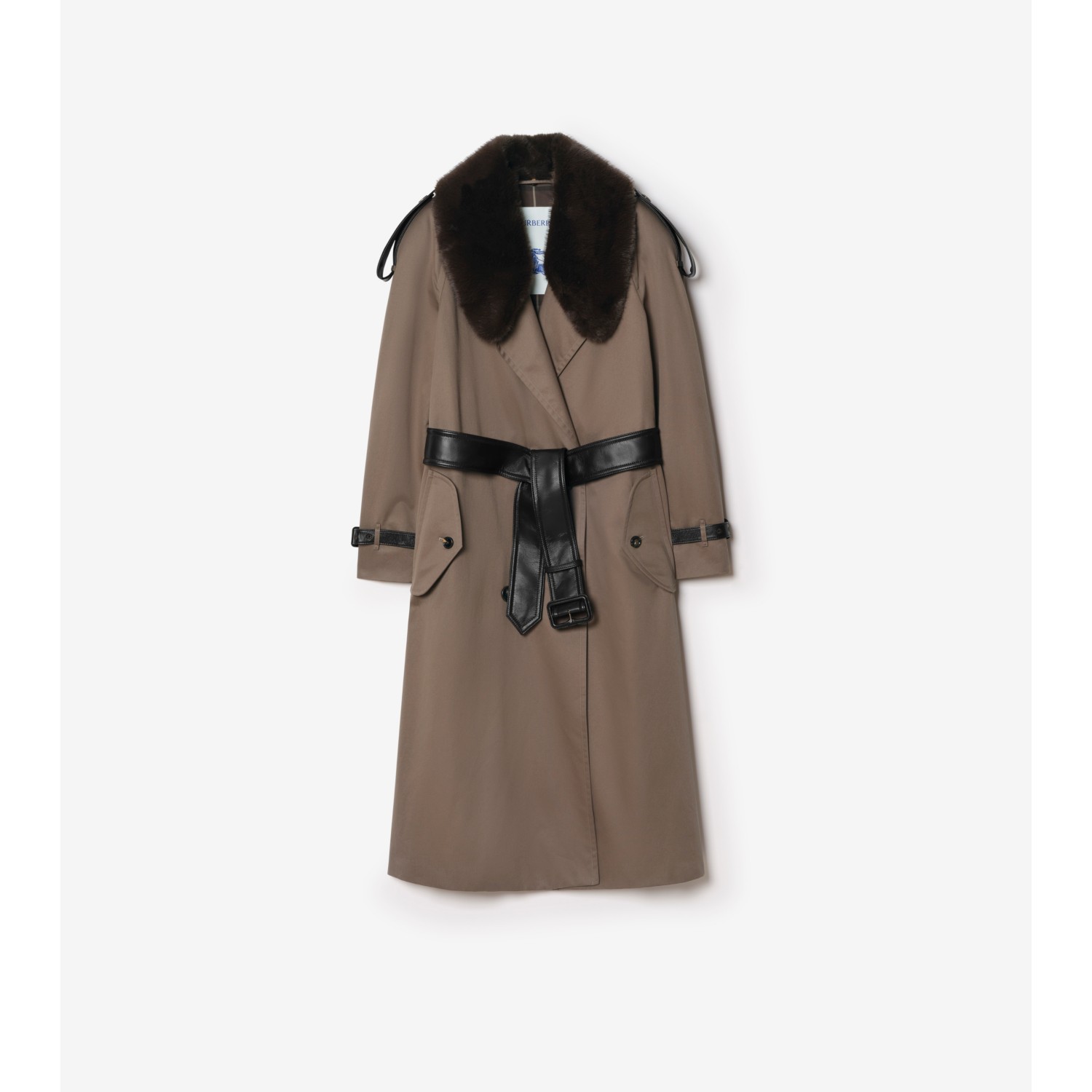 Long Faux Fur Collar Roseville Trench Coat