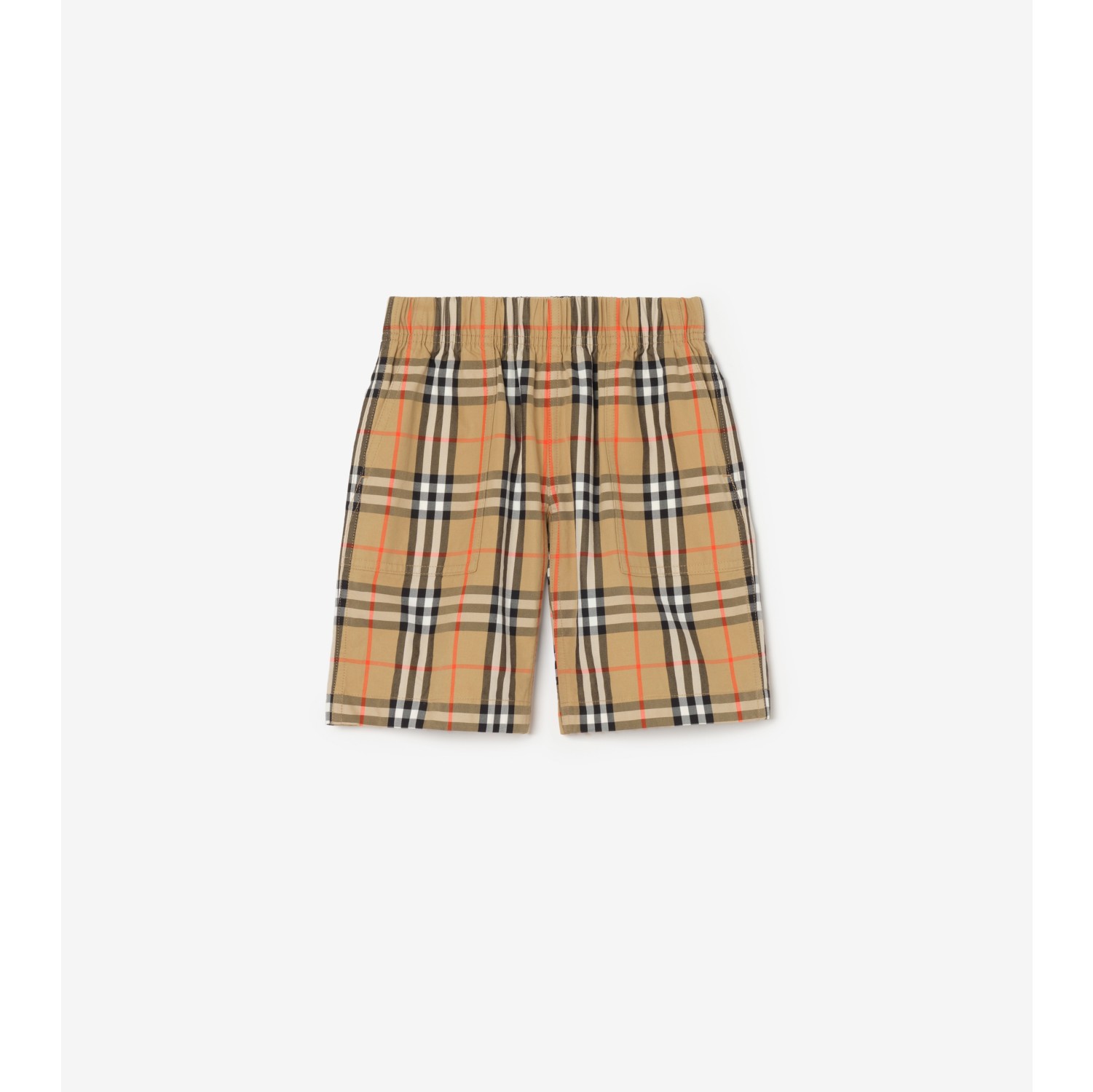 Check Cotton Cargo Shorts