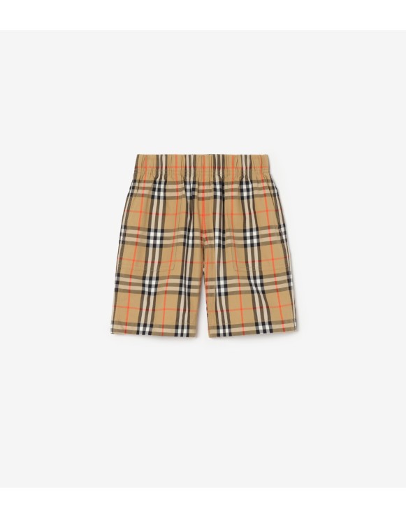 Check Cotton Cargo Shorts