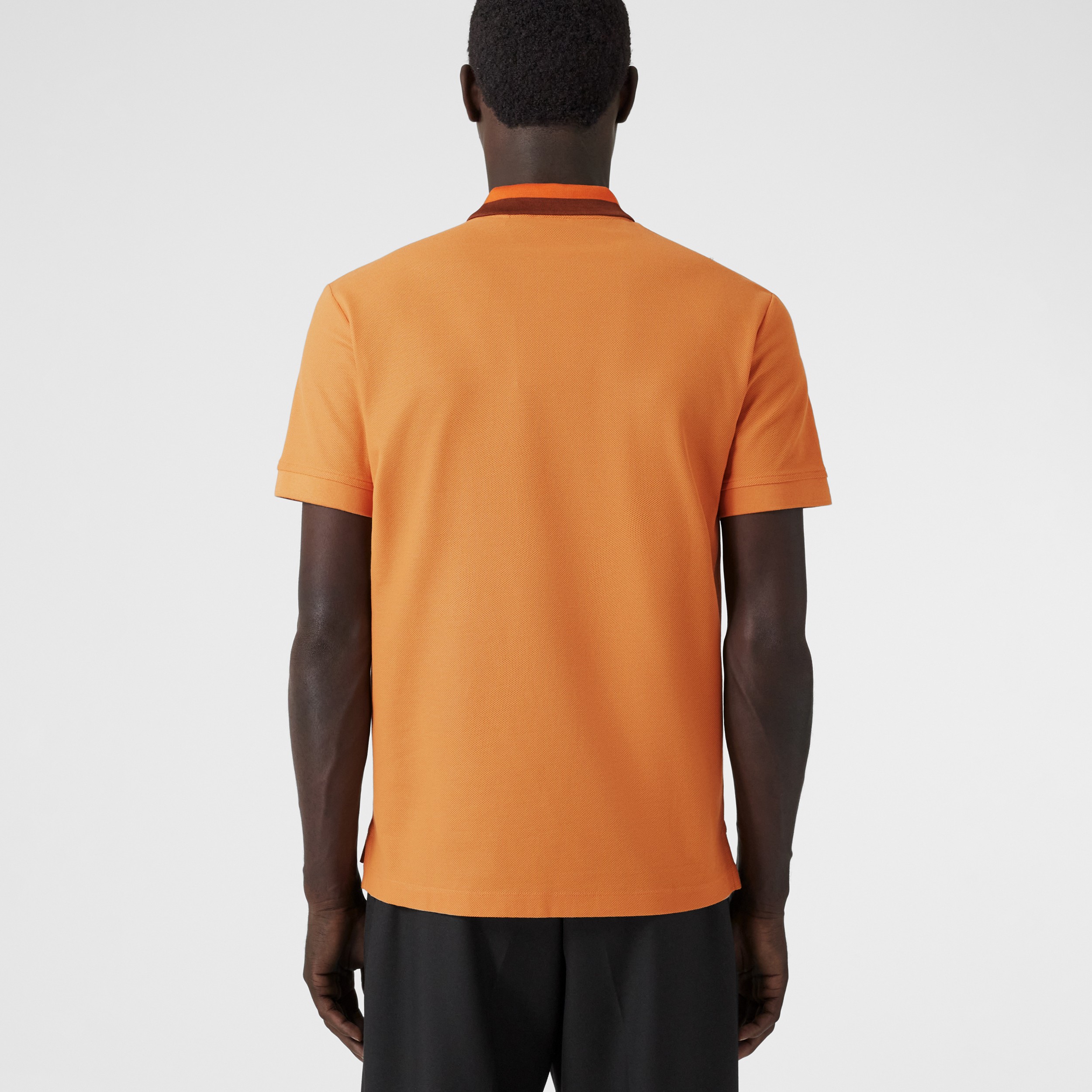 Logo Detail Cotton Piqué Polo Shirt in Dusty Orange - Men | Burberry® Official - 3