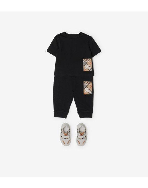 T-shirt en coton avec étiquette Check