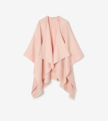 Check Wool Cashmere Cape in Compact pink | Burberry® Official
