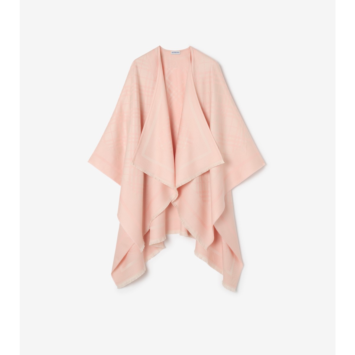  Check Wool Cashmere Cape