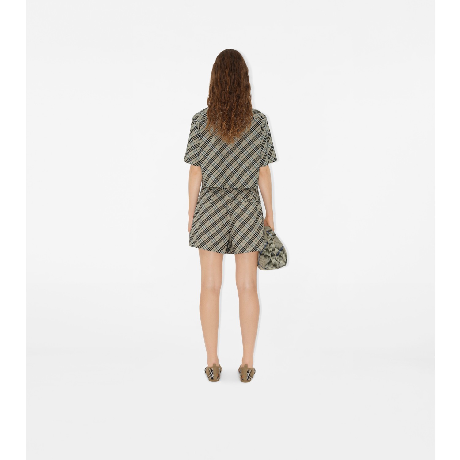 Cropped Check Cotton Shirt