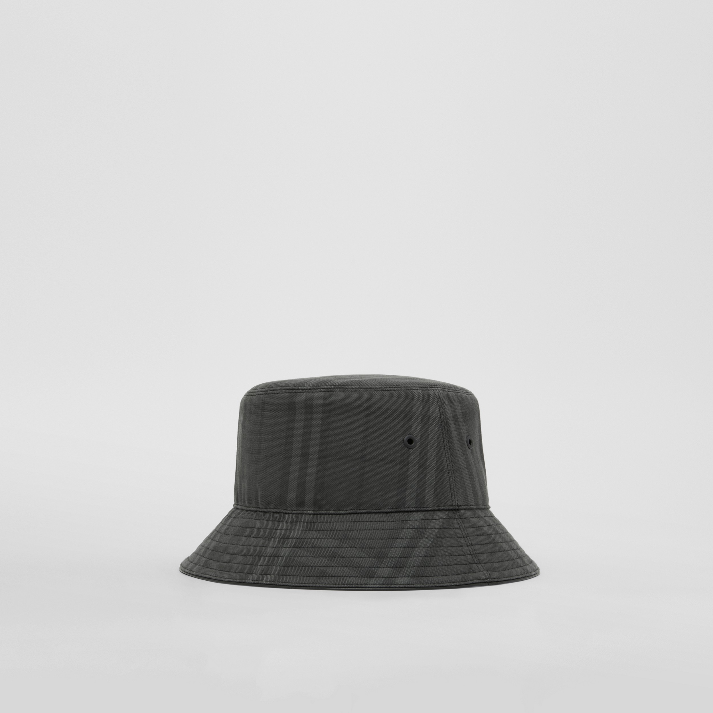 Vintage Check Cotton Bucket Hat in Charcoal | Burberry® Official - 3