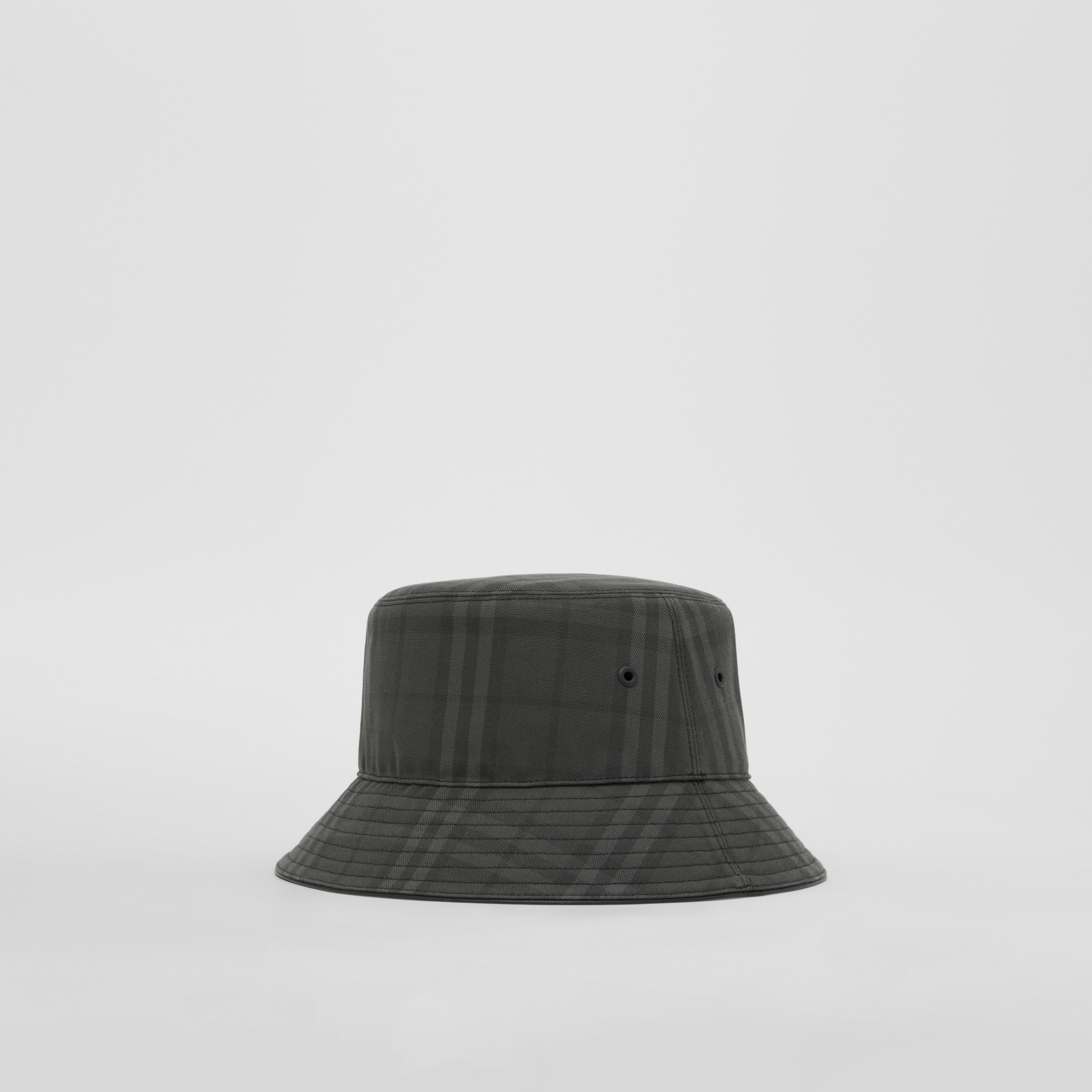 Vintage Check Cotton Bucket Hat in Charcoal | Burberry® Official - 3