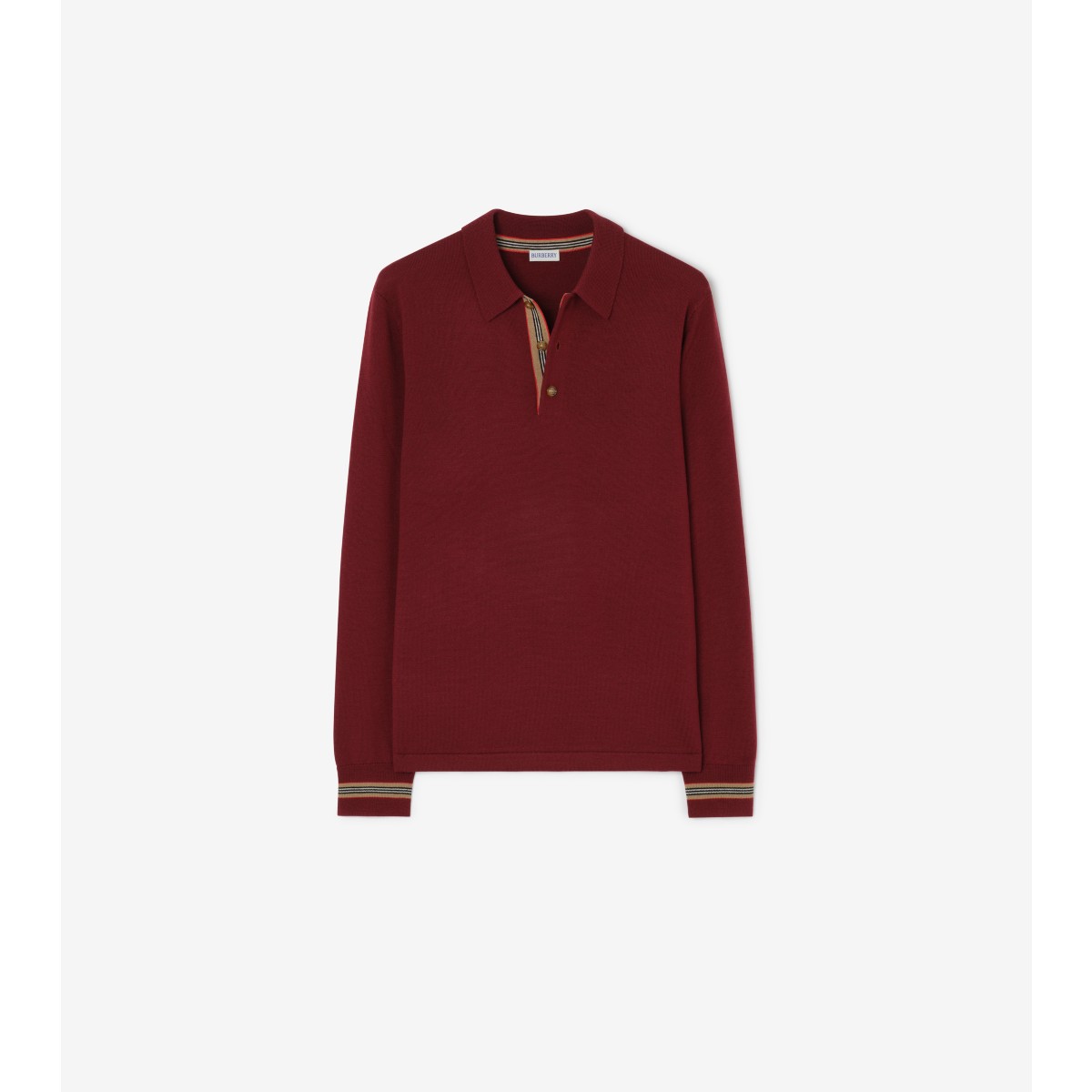  Stripe Long-sleeve Polo Shirt