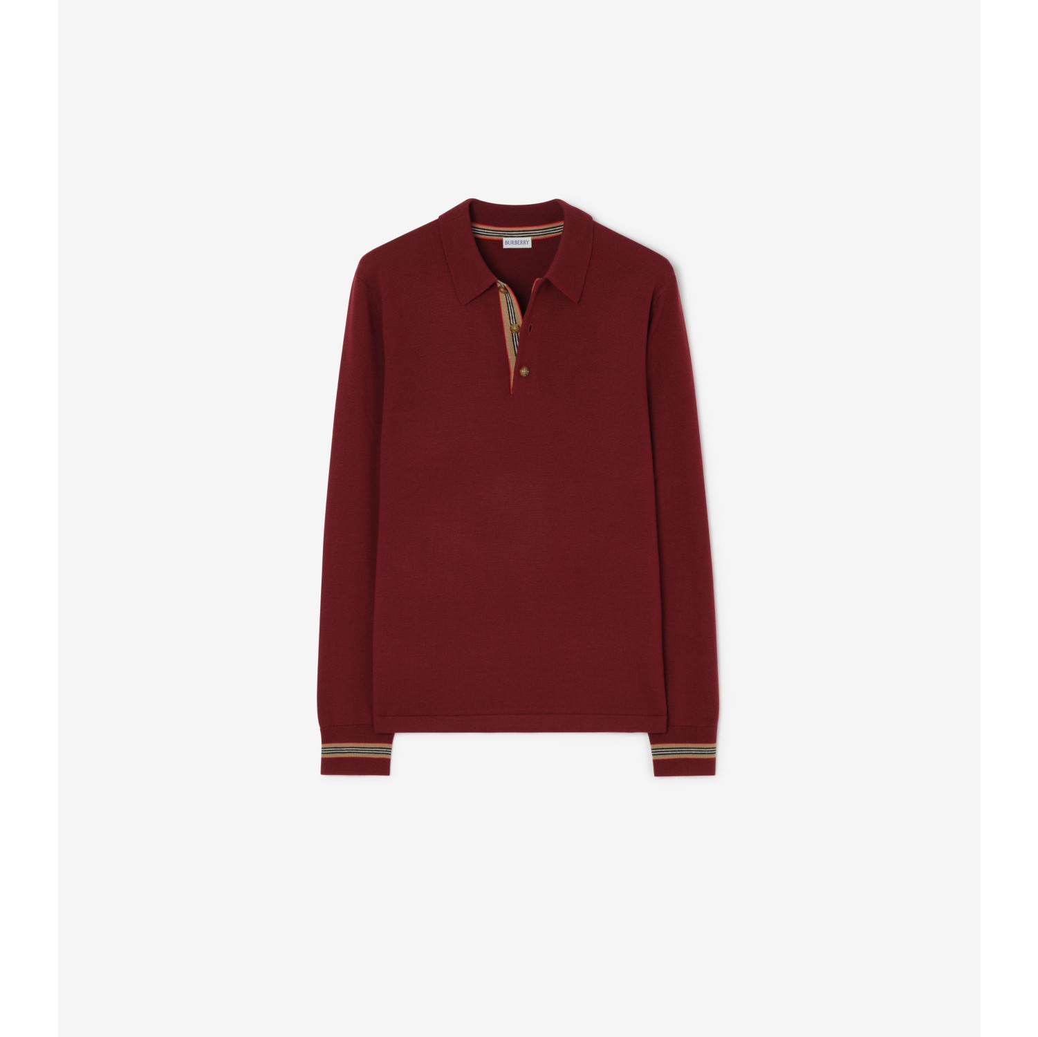 Long-sleeve Wool Polo Shirt