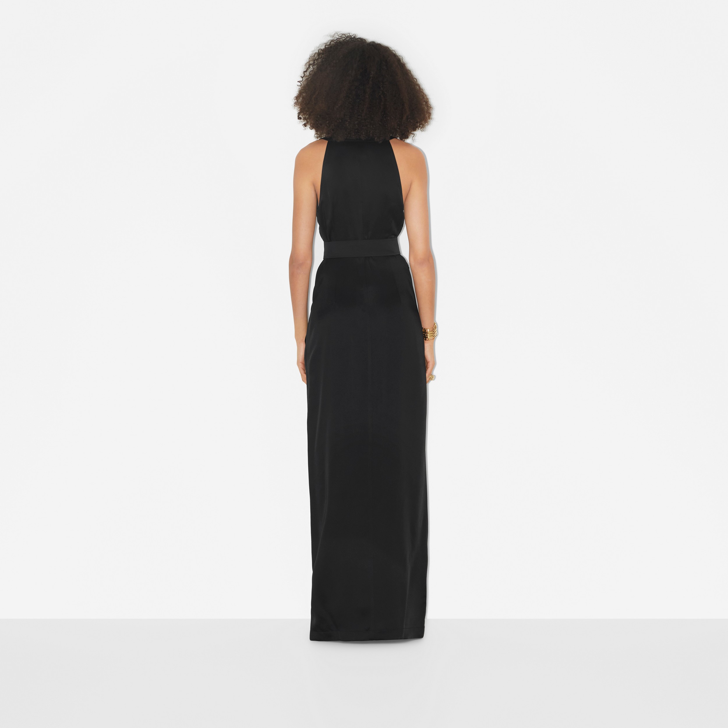 Vestido sin mangas estilo trench coat en raso (Negro) - Mujer | Burberry® oficial - 4