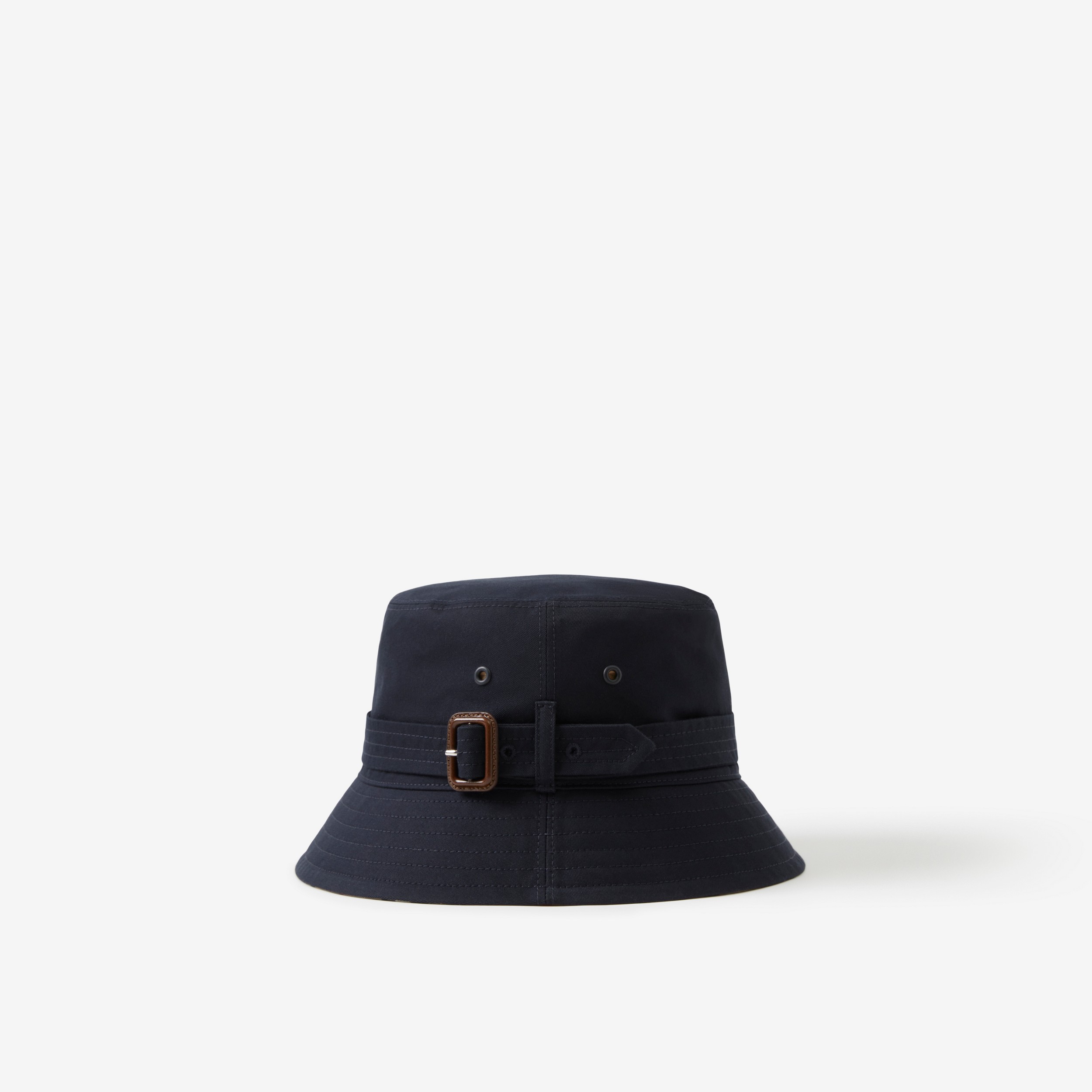 Cotton Gabardine Belted Bucket Hat in Coal Blue | Burberry® Official - 4