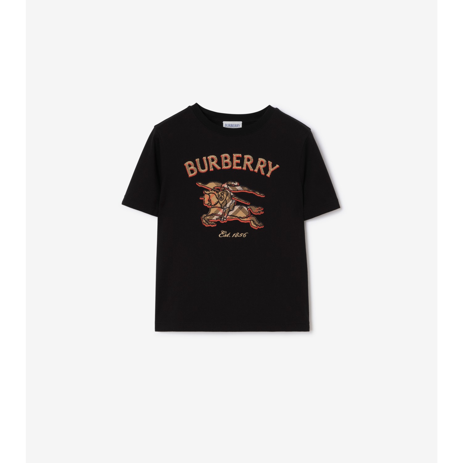 Baumwoll-T-Shirt mit Knight in Check