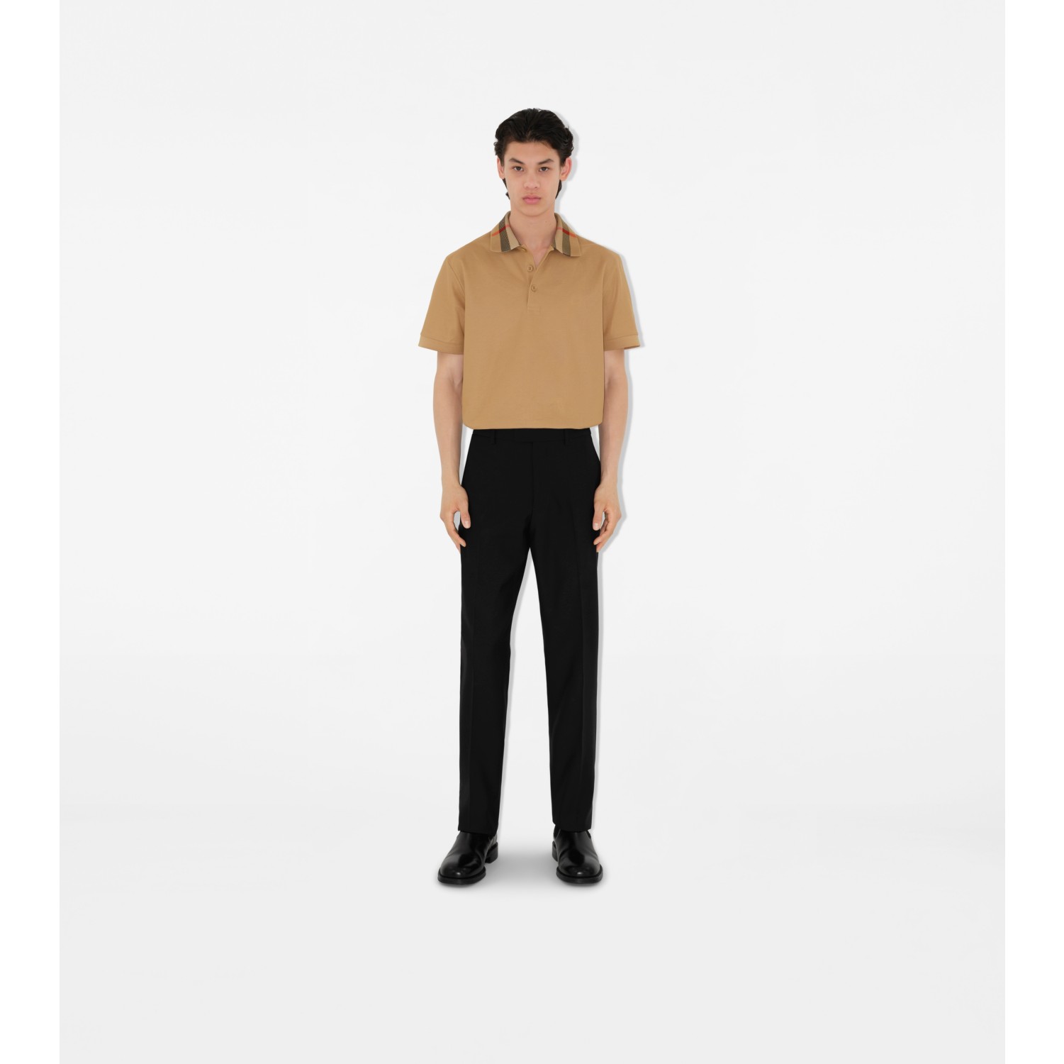 Cotton Polo Shirt in Beige - Men | Burberry® Official