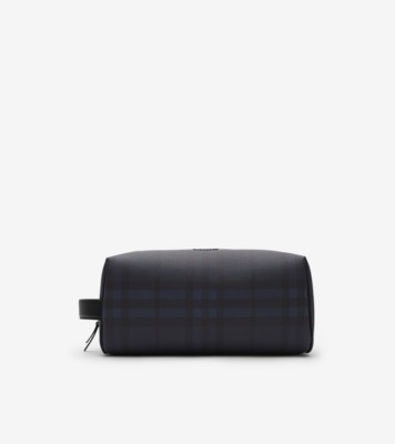 Check Travel Pouch in Navy - Men, Cotton, Technical | Burberry