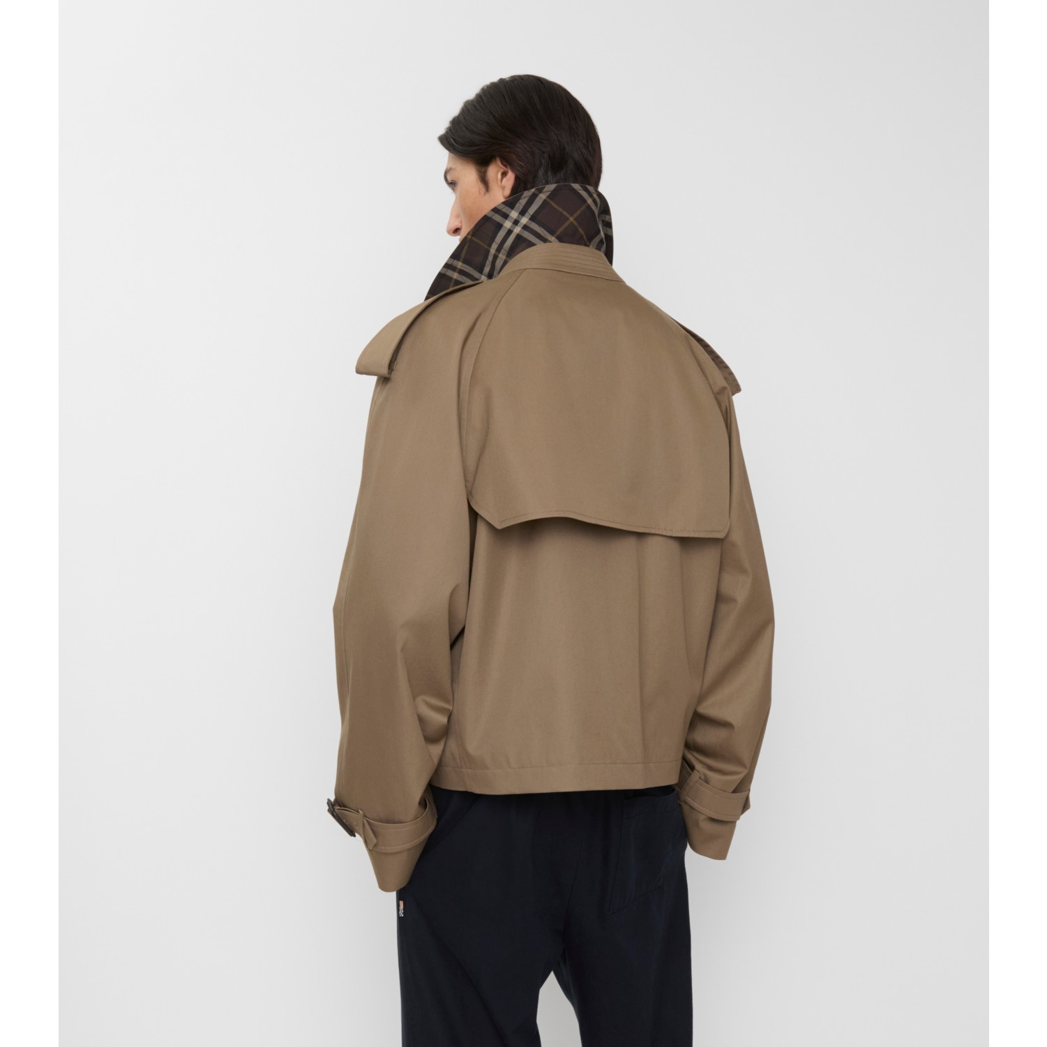 Veste trench courte en gabardine