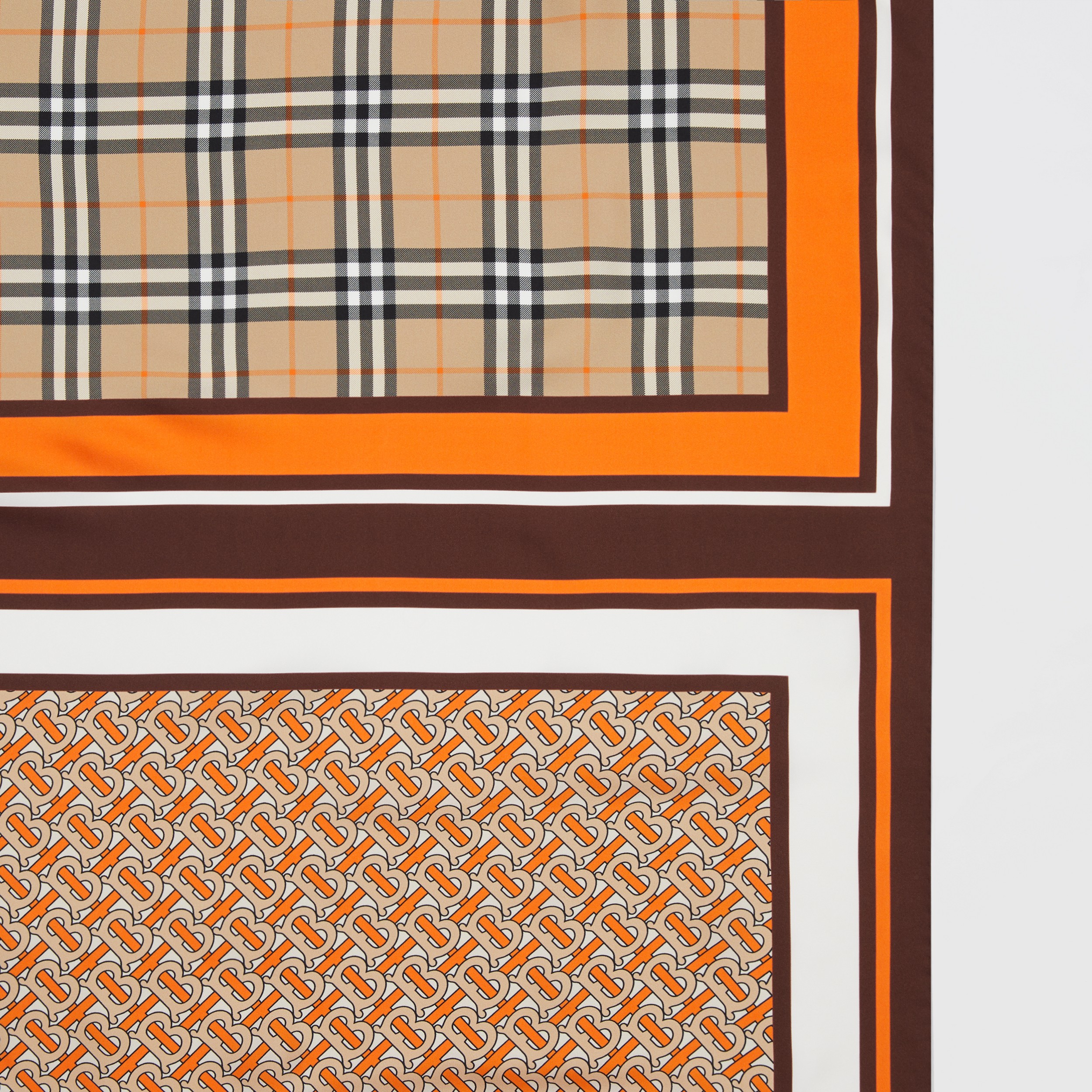 Monogram Print Silk Scarf in Bright Orange | Burberry® Official - 2