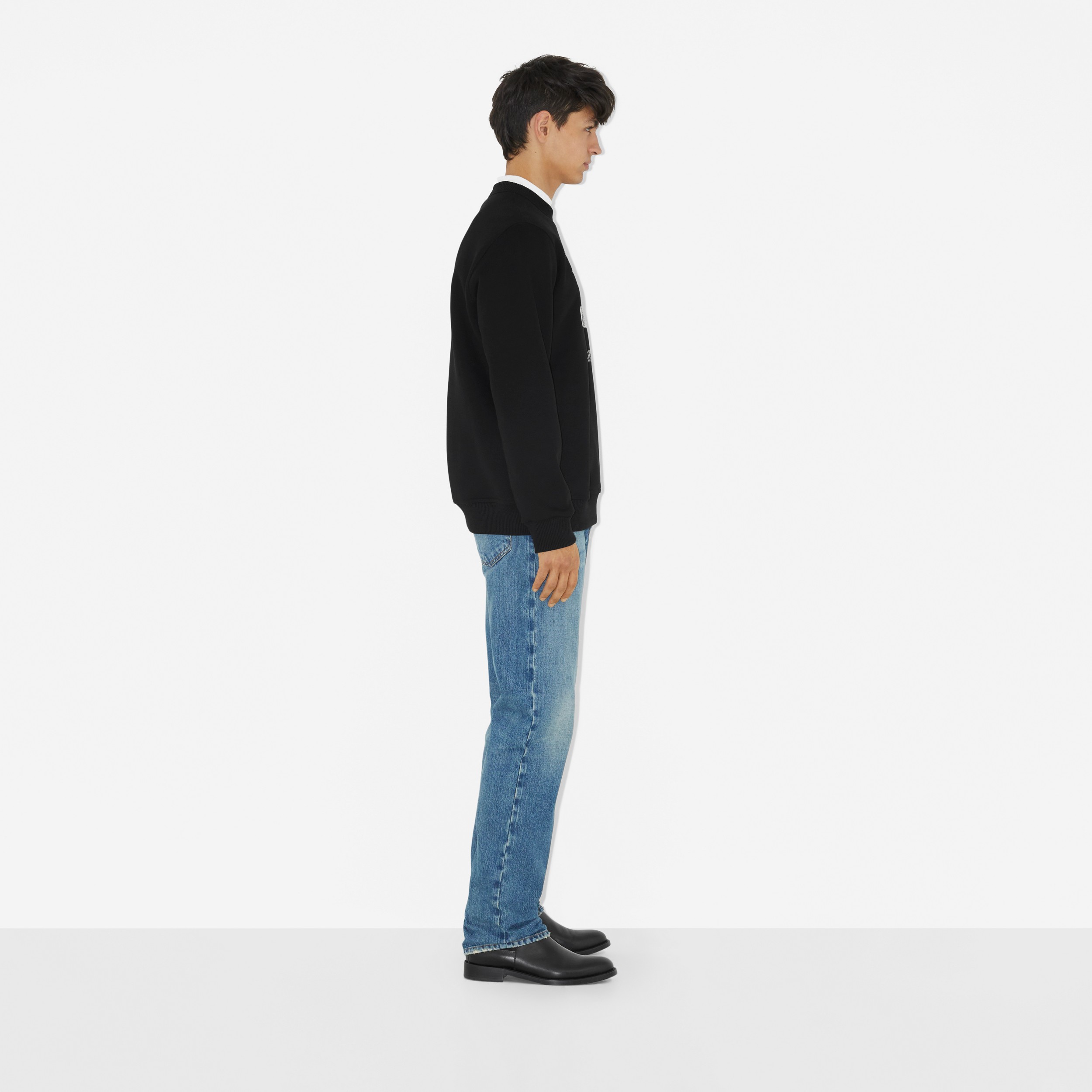 Sweat-shirt en coton avec EKD brodé (Noir) - Homme | Site officiel Burberry® - 3