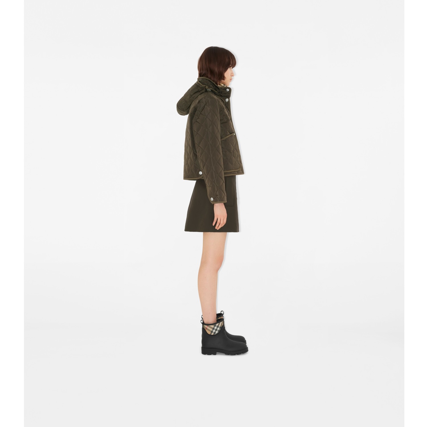Cropped Quilted Nylon Jacket