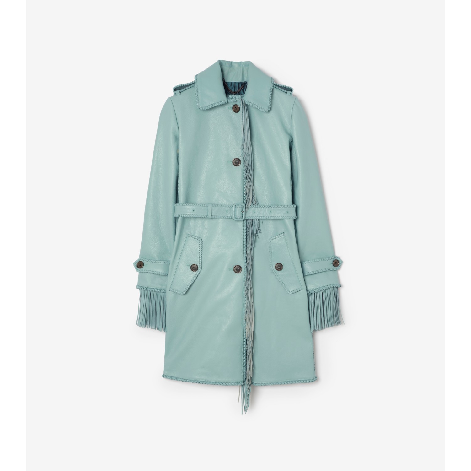 Short Fringed Leather Car Coat