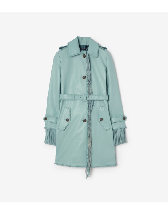 Short Fringed Leather Car Coat