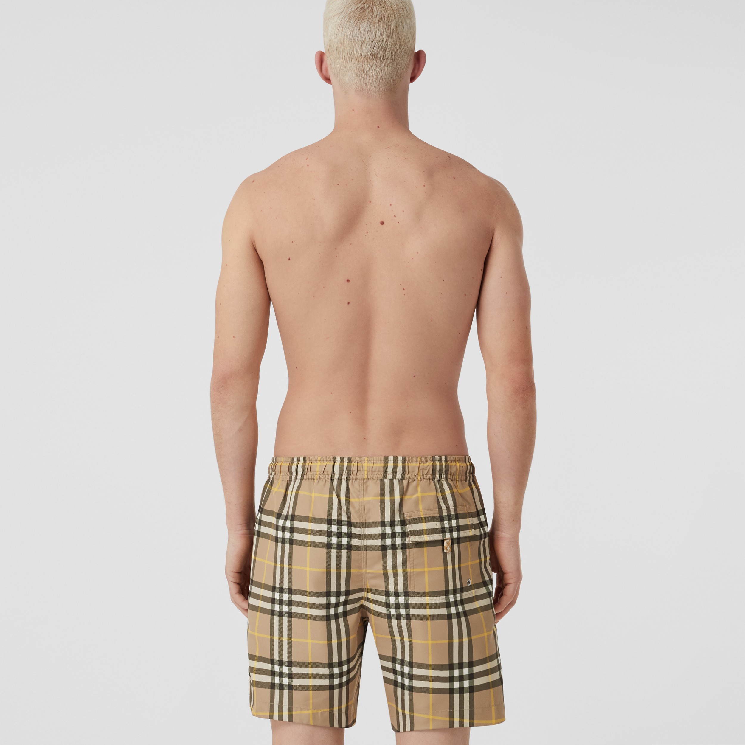 Check Print Drawcord Swim Shorts in Truffle - Men | Burberry® Official - 2