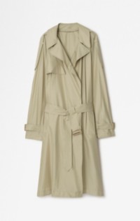 Long Silk Trench Coat