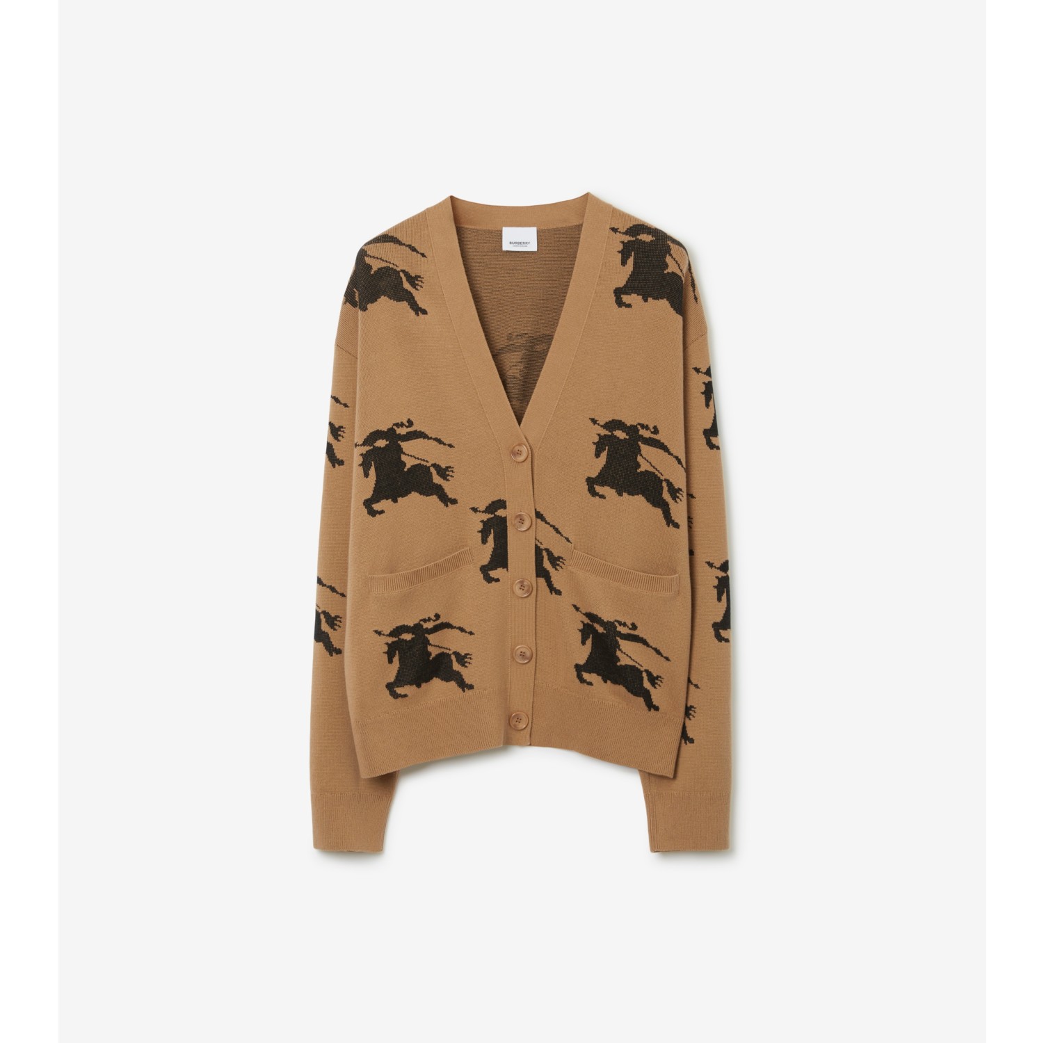 EKD Cotton Silk Cardigan in Camel/black - Women | Burberry® Official