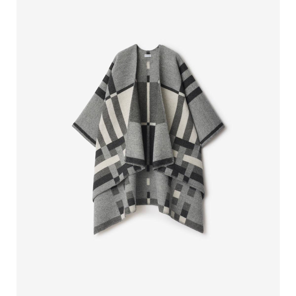  Check Colour Block ​ Wool Cape