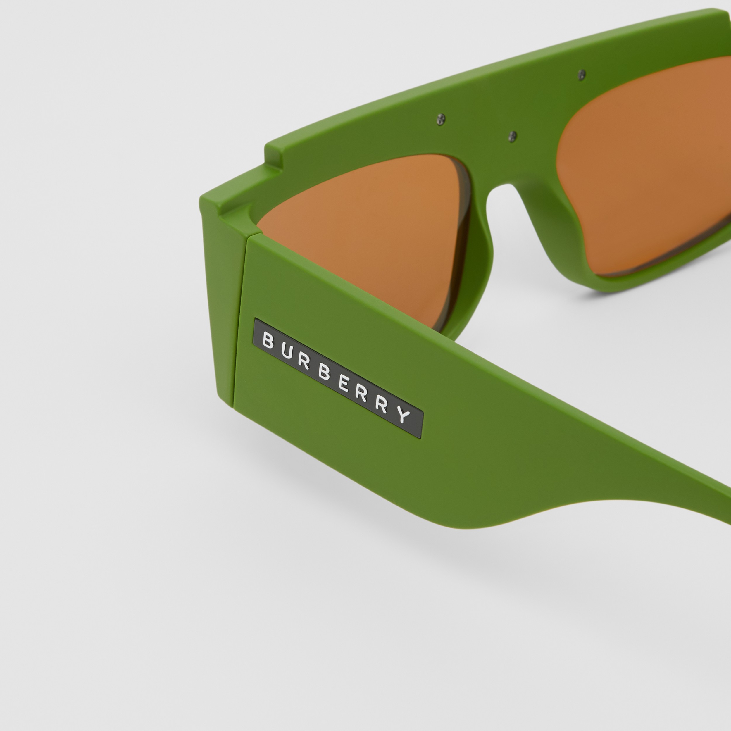 Rectangular Frame Sunglasses in Green - Women | Burberry United States