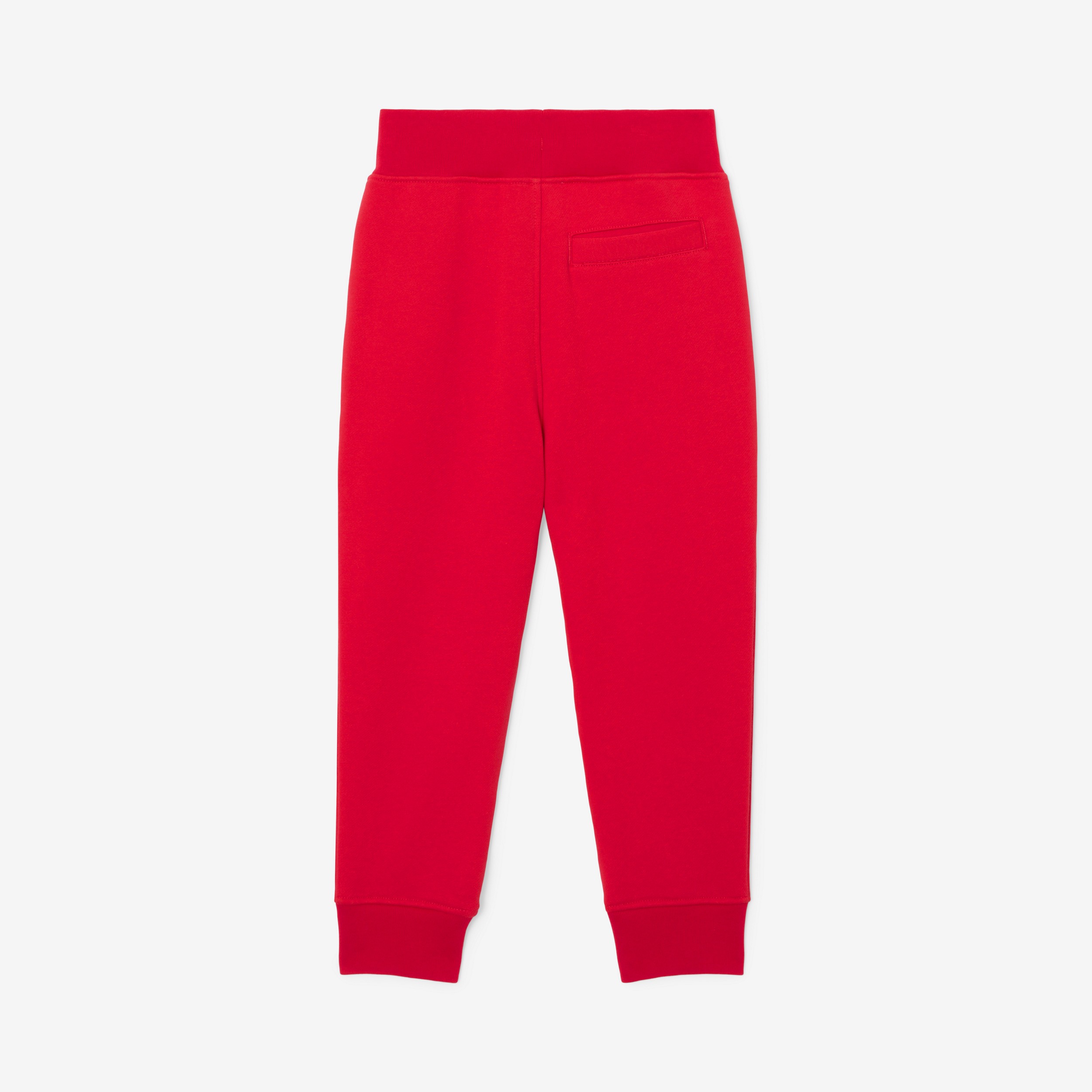 Rabbit Print Cotton Jogging Pants in Bright Red | Burberry® Official - 2