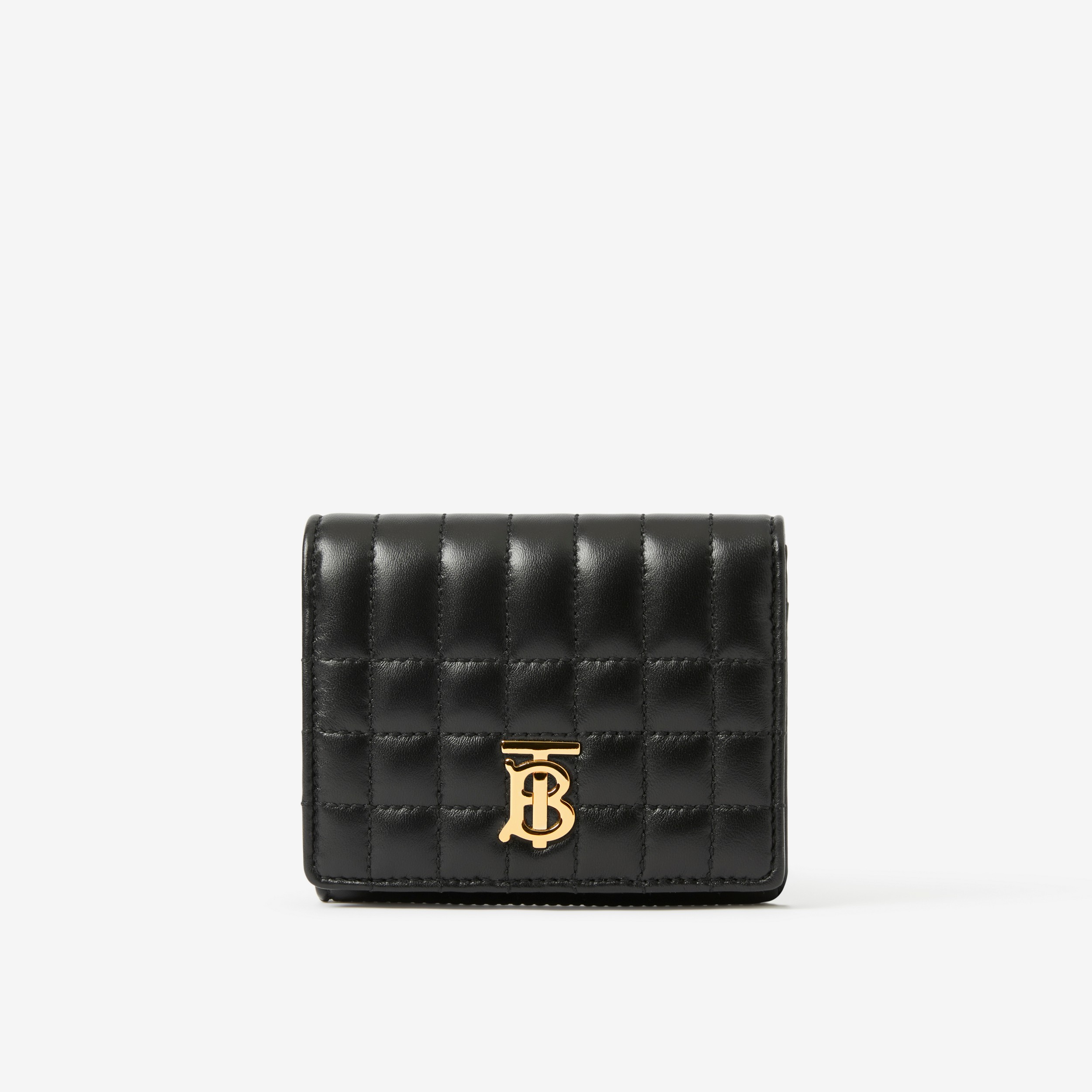 Quilted Leather Small Lola Folding Wallet in Black/light Gold - Women | Burberry® Official - 1