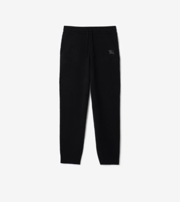 Wool Blend Track Pants in Black - Men, Cashmere | Burberry® Official