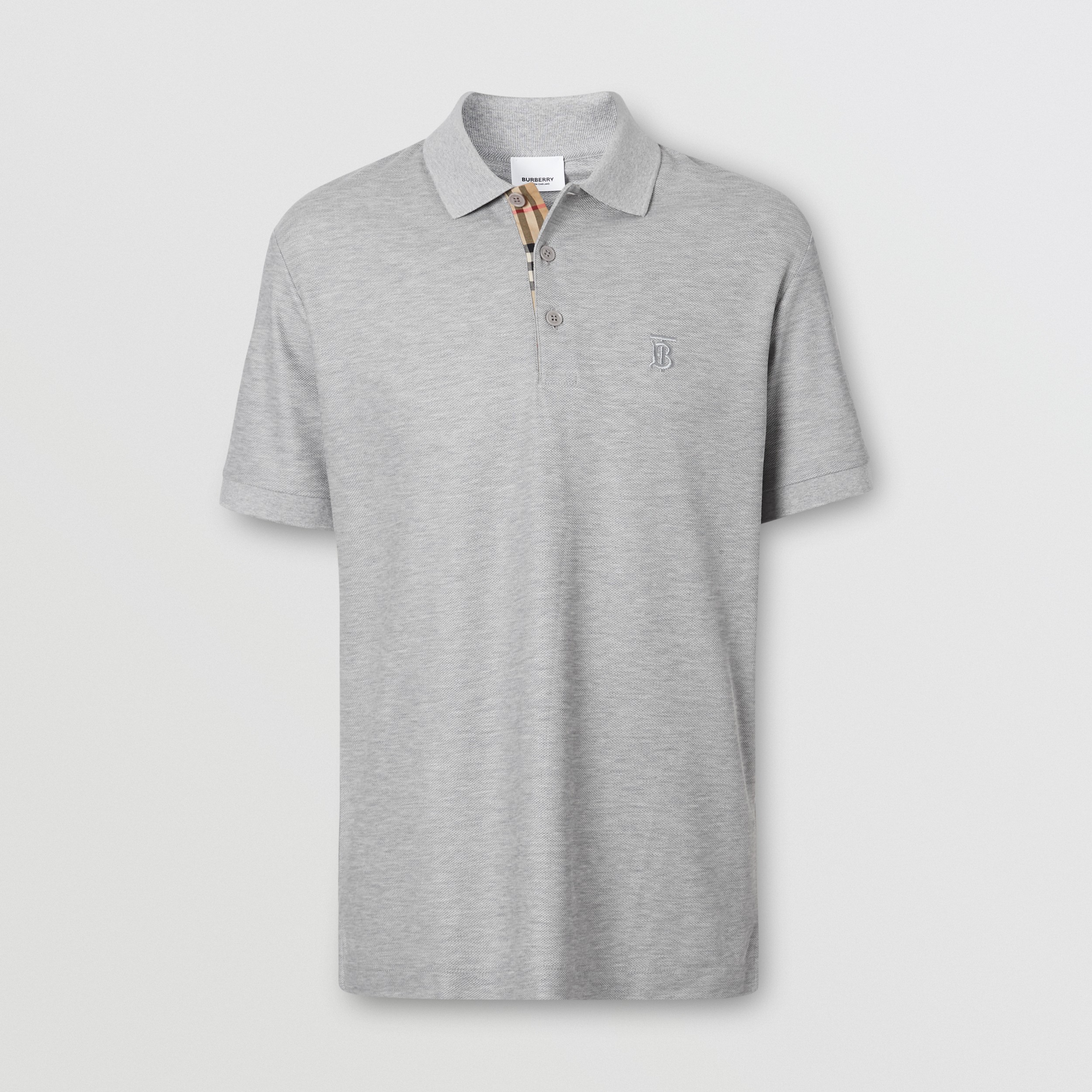 Poloshirt aus Baumwollpiqué mit Monogrammmotiv (Hellgrau Meliert) - Herren | Burberry® - 4