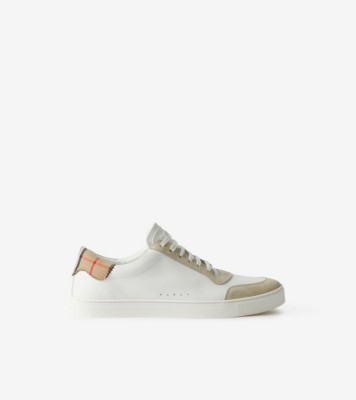 Burberry leather suede discount and house check sneakers