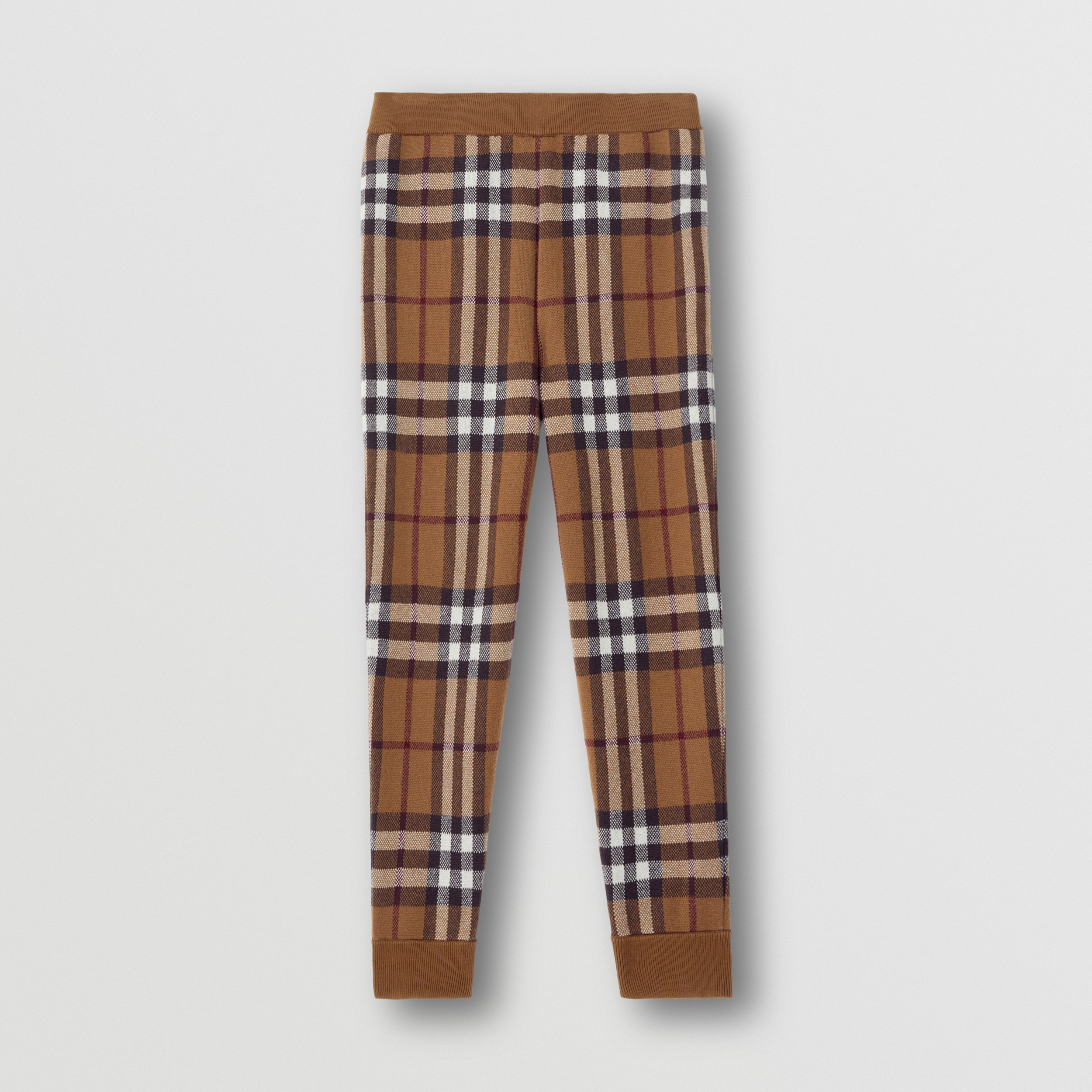Check Cashmere Jogging Pants in Dark Birch Brown - Men | Burberry® Official - 4
