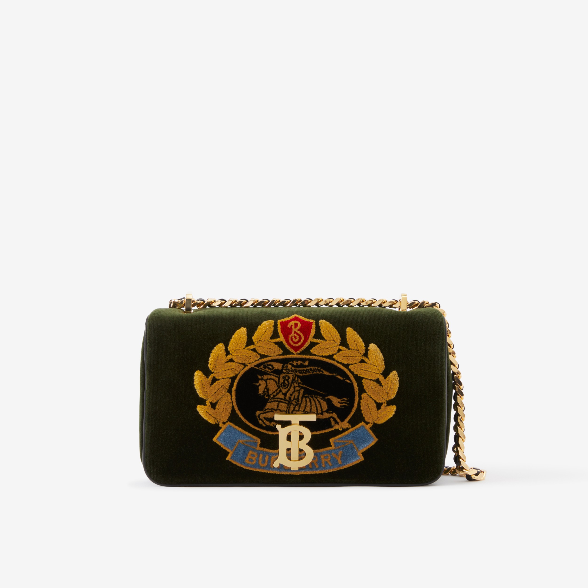 EKD Motif Velvet Small Lola Bag in Green - Women | Burberry® Official