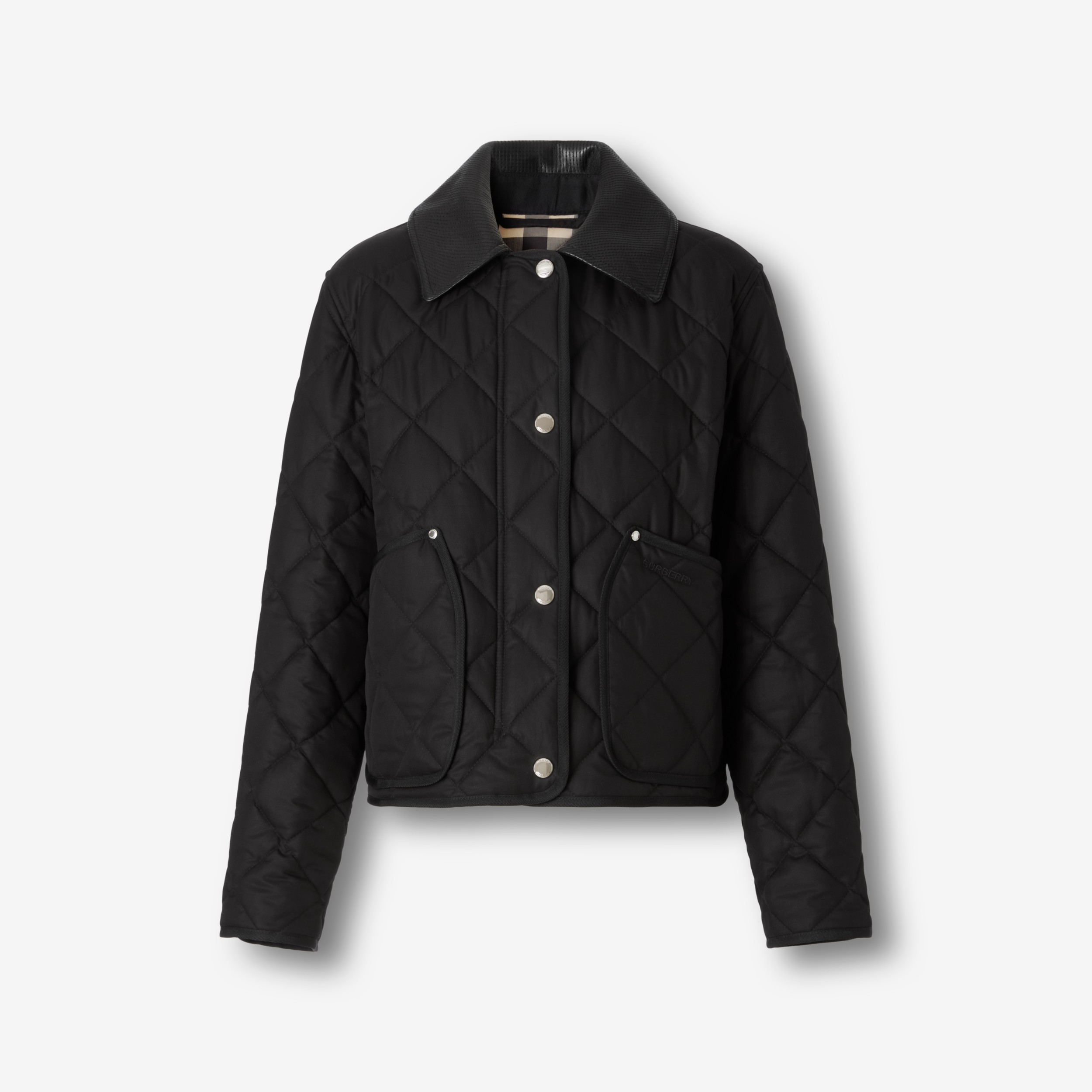 Cotton Gabardine Diamond Quilted Jacket in Black - Women | Burberry®  Official