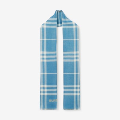 BURBERRY BURBERRY CHECK WOOL SILK REVERSIBLE SCARF