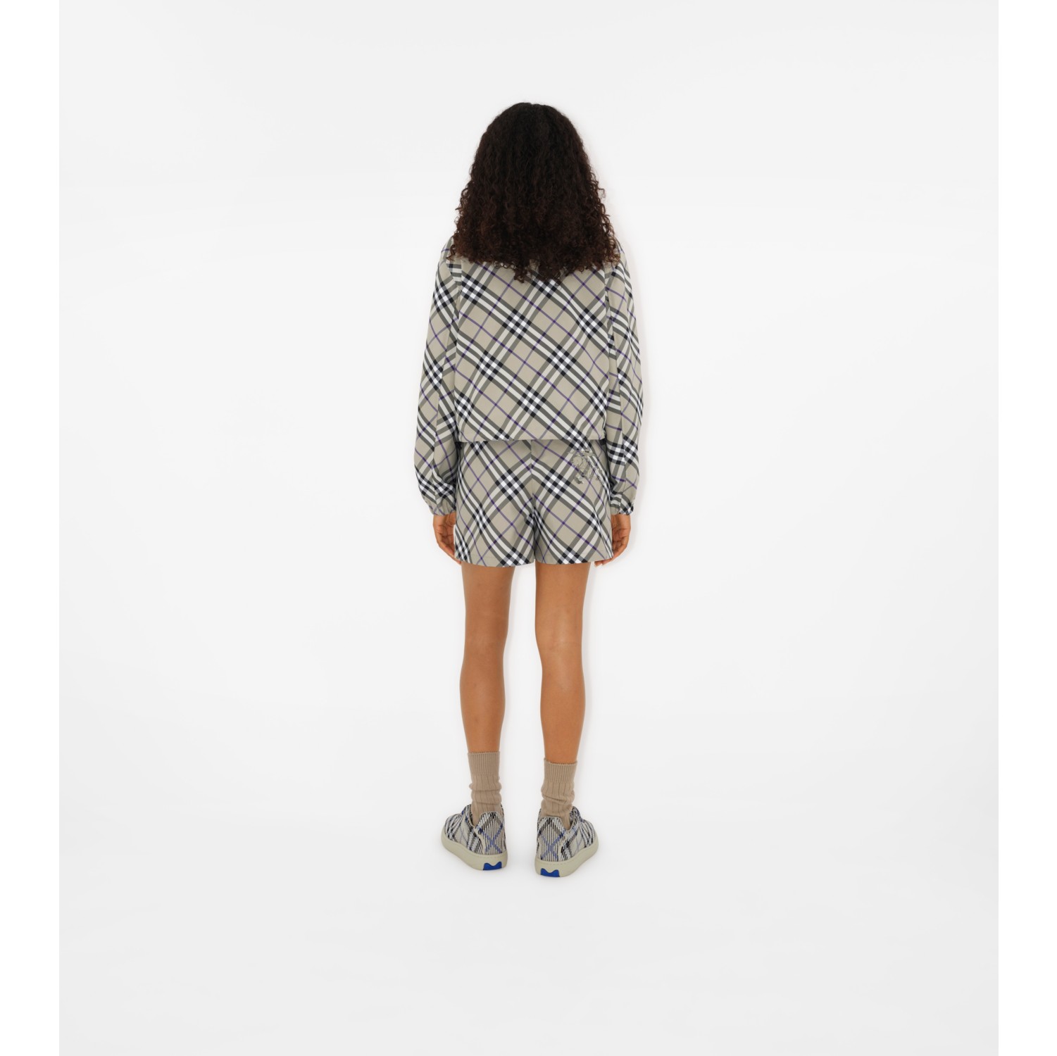 Cropped Reversible Check Jacket