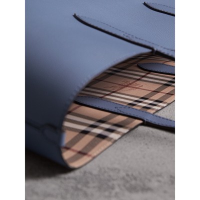 the medium reversible tote in haymarket check and leather