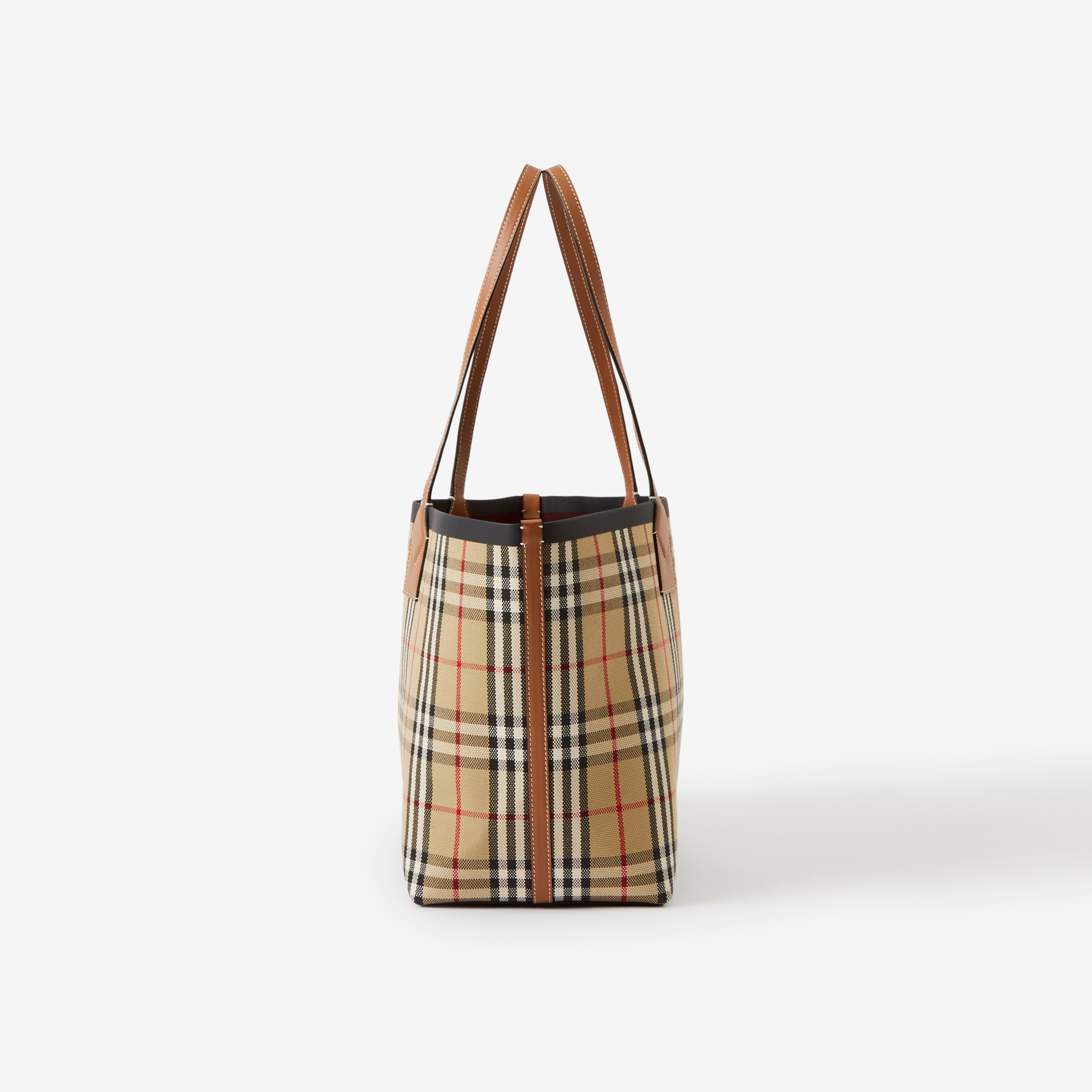 Medium London Tote Bag in Briar Brown/black - Women | Burberry