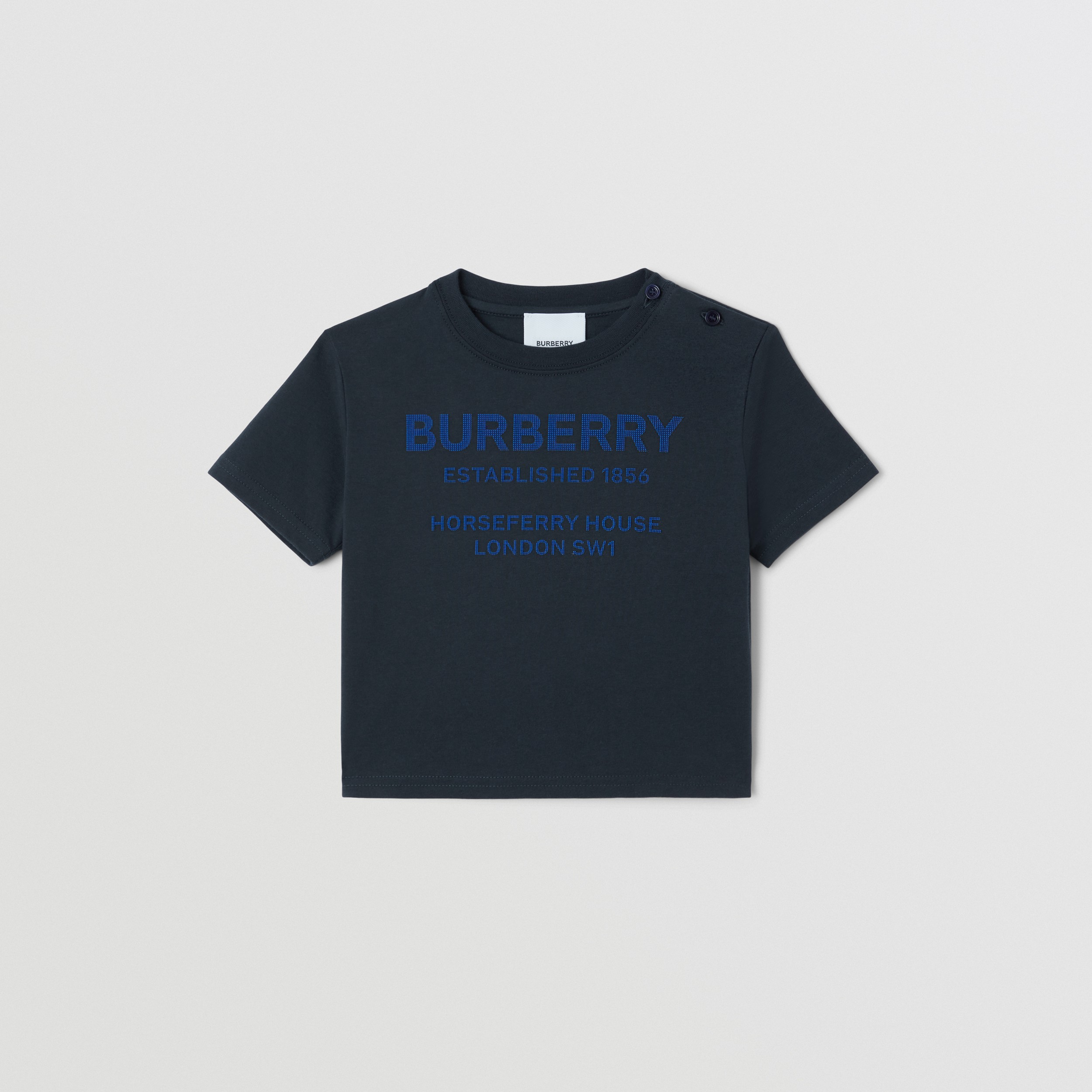 Horseferry Print Cotton T-shirt in Midnight - Children | Burberry® Official - 1
