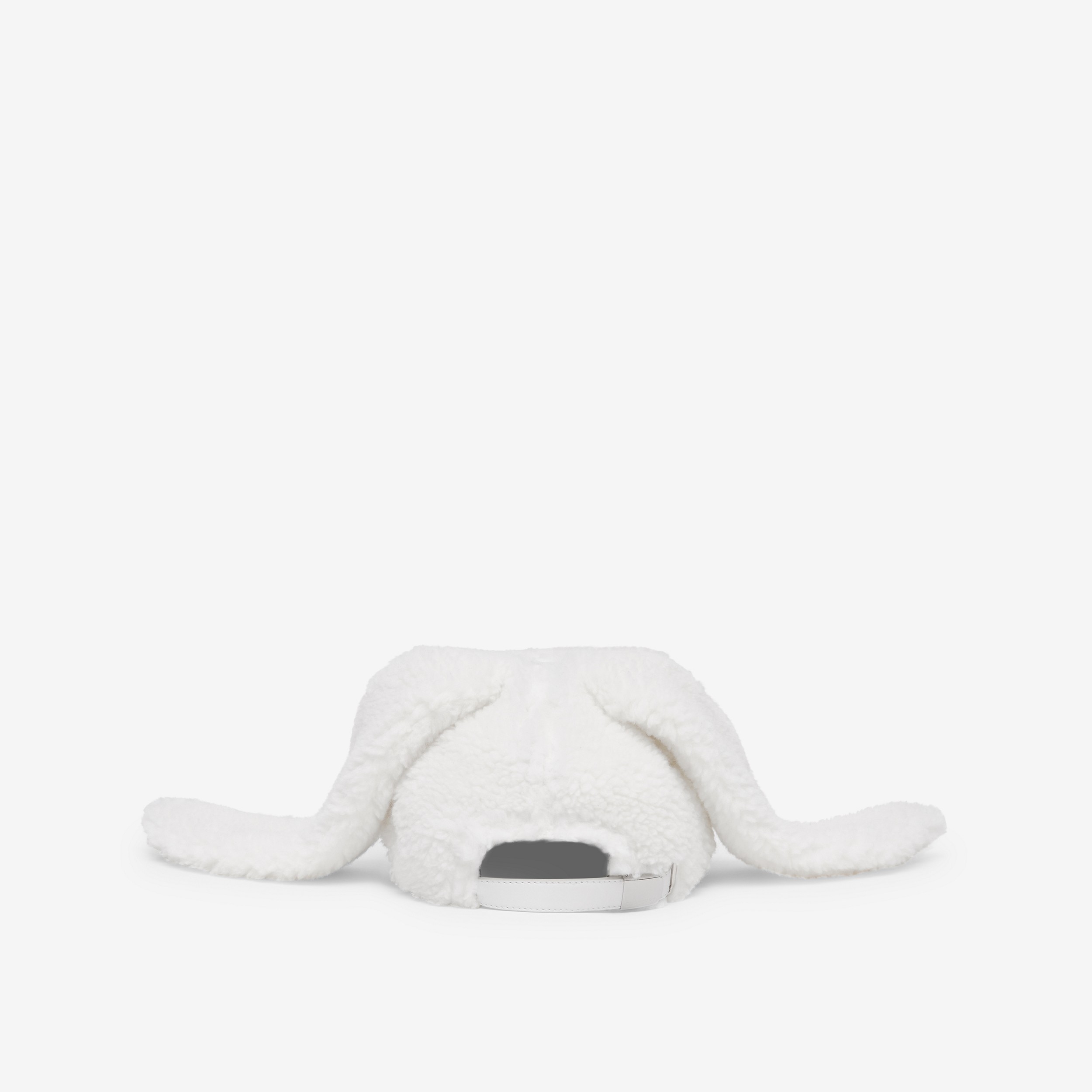 Rabbit Detail Fleece Baseball Cap in White | Burberry® Official - 3