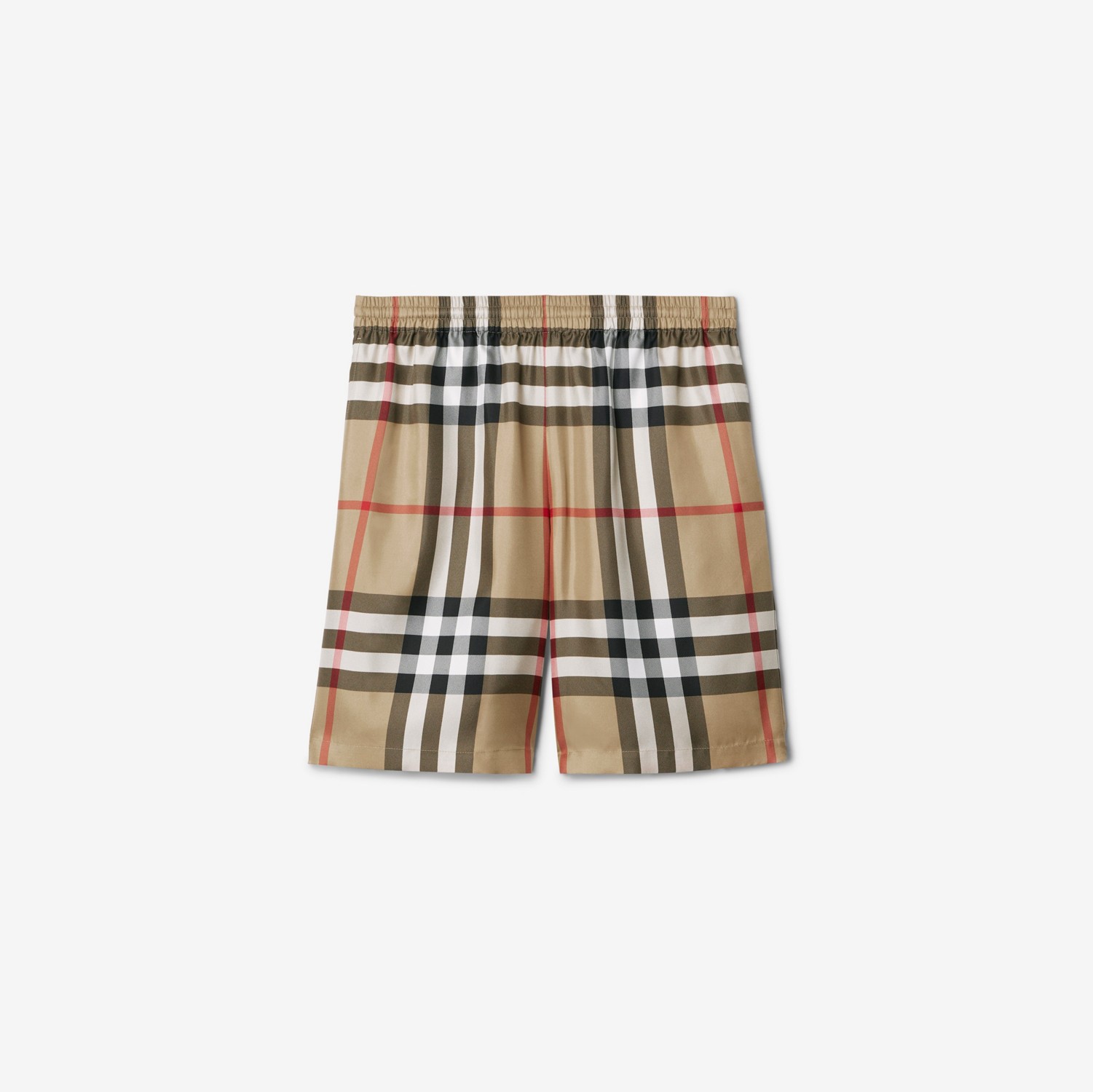 Pantalones cortos en seda a cuadros (Beige Vintage) - Hombre | Burberry® oficial